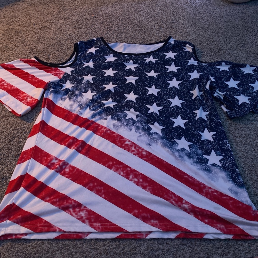Patriotic Stars and Stripes Kids Top